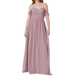 NWT Revelry Kennedy Chiffon Convertible Maxi Dress In Mauve 46” Length Size 12